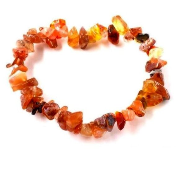 Natural Stone Healing Pure Red Agate Beads Stretch Bracelet Fine Jewelry - Picture 2 of 13